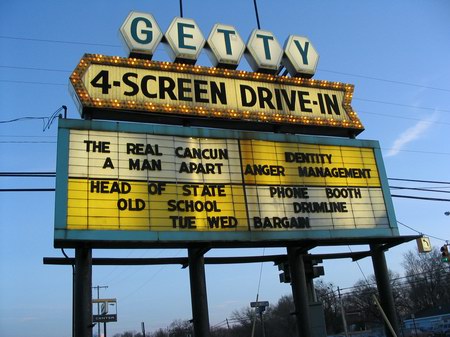 Getty 4 Drive-In Theatre - Marquee Photo By Robert (newer photo)